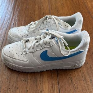 Nike White Sneakers with Blue